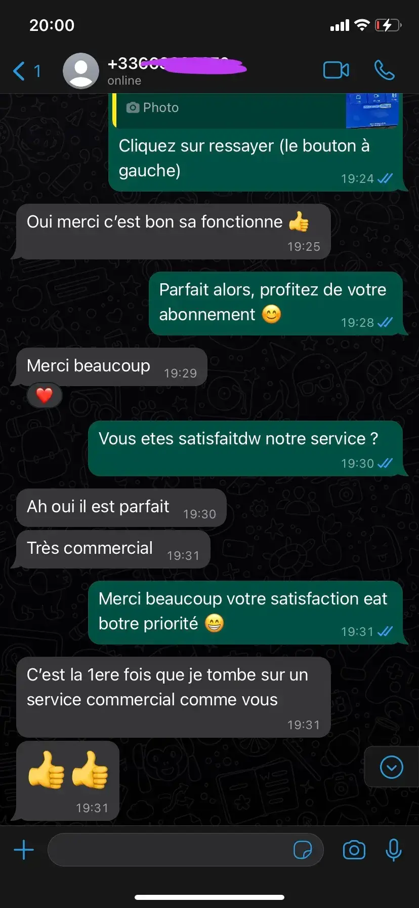 Customer review praising 4K quality