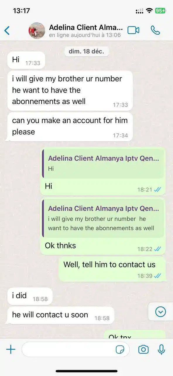 Customer review from Adelina about IPTV service